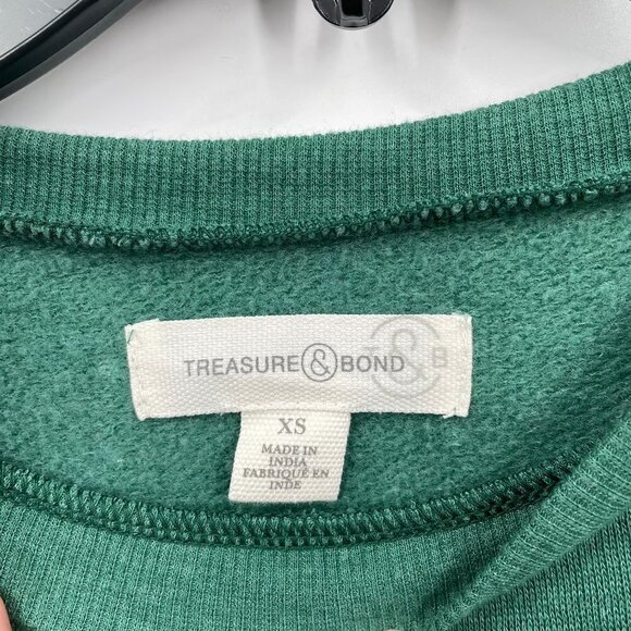 New Treasure & Bond Shrunken Magical Ombre Sweatshirt Size XS Women Green - Picture 4 of 10